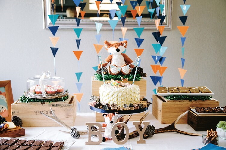 A woodland wonderland baby shower